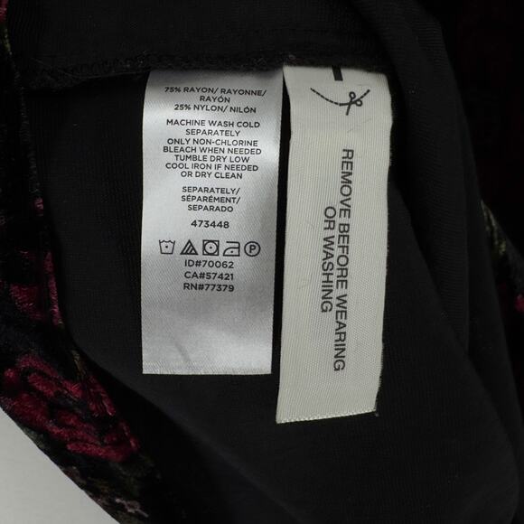 Ann Taylor Floral Gothic Mini Shift Dress Size 8 Long Sleeve Whimsigoth Velvet - Picture 8 of 9